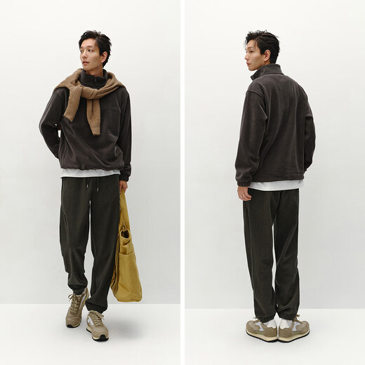 Толстовка Semir, мужская флисовая зимняя полукардиган с вышивкой, модный универсальный топ с воротником-стойкой 101724116215