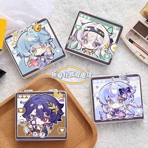Lanxuanwu Robin brach mit Eisenstern Eisen Sonntag peripherer Mirror Süßes Schüler Make-up-Geschenk Schlafsaal Doppelseitiger Mini Mirror Serie-L14381 Square Mirror