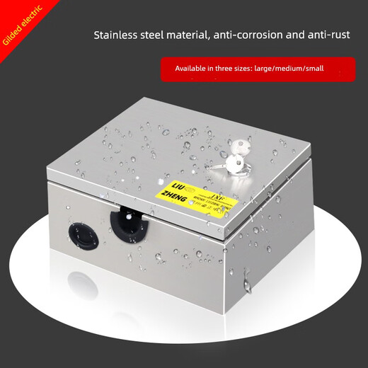 Stainless steel outdoor electric vehicle charging box waterproof household Wuling Euler new energy vehicle socket distribution box small (empty body)