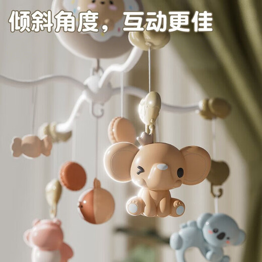 Ibezhi Bedbell Baby Toy 0-6 Months Bedside Rattle Newborn Baby Rotating Newborn Meeting Gift Pendant Gray-Remote Control-Bluetooth-Gift Box-Charging Set 0-3 Months 0-1 Years Old Bed Pendant Hanging Bell