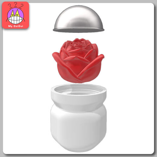 Customizable rose ice ball lion awakening ice cube mold silicone creative shape coffee ice tray ice box large three-dimensional heart * 4 pieces