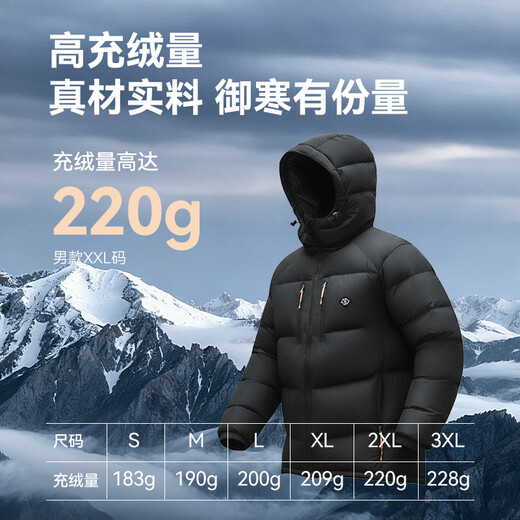 Made in Tokyo 25 winter sports cold-proof MAX hooded bread short down jacket three-proof warm men's and women's jacket black XL