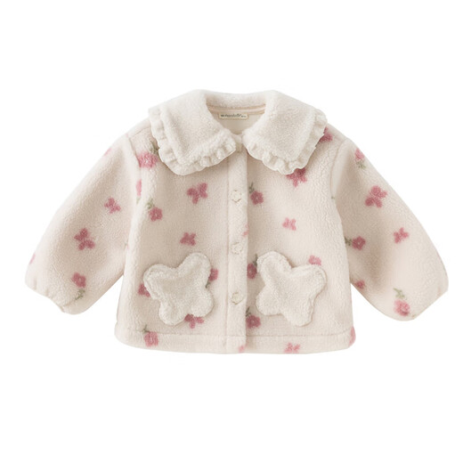 戴维贝拉（DAVE＆BELLA）儿童毛绒外套秋冬女童宝宝洋气甜美保暖上衣