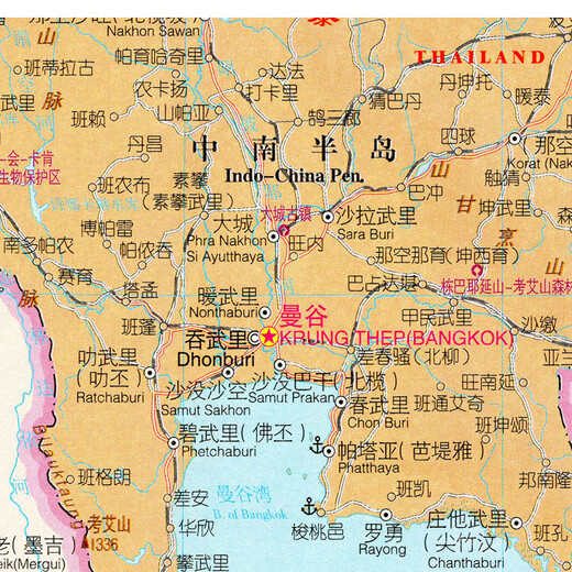 
2024 new model, Chinese version of Myanmar map of Thailand, wall stickers, super large and huge transportation, decorative painting poster, Myanmar map of Thailand, Chinese version, 13590 (large) photo paper material (with double-sided delivery