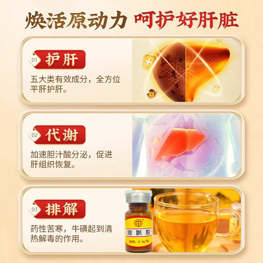 熊胆粉北京同仁堂0.25g 金胆熊胆粉金粉官方正品100%药王级紫金熊胆粉冻干中药材饮片养肝护肝礼盒 熊胆粉0.3g 【送糯米纸】