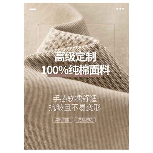 JEEP SPIRIT pure cotton long-sleeved t-shirt for men 2025 new spring and autumn versatile loose solid color top casual V-neck henley shirt khaki M 110-125Jin Jin equals 0.5 kg