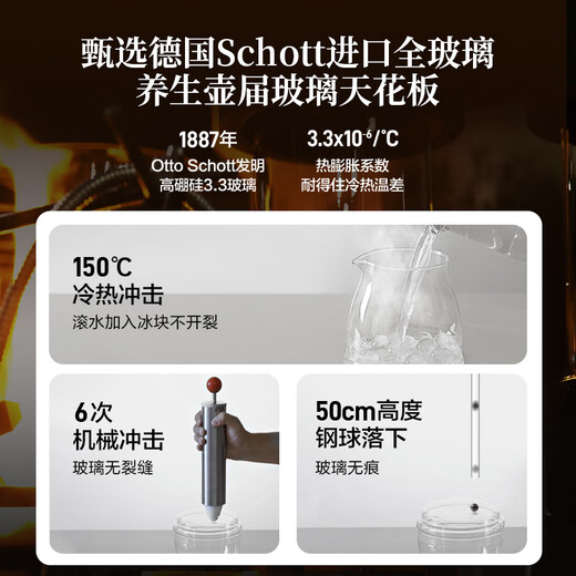 Beiding health kettle all-glass kettle self-operated multi-functional stew kettle teapot one-piece office household thermostatic kettle electric kettle 1.2L FK571 small goose yellow