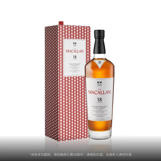麦卡伦(THE MACALLAN)双雪莉桶18年单一麦芽苏格兰威士忌 送礼