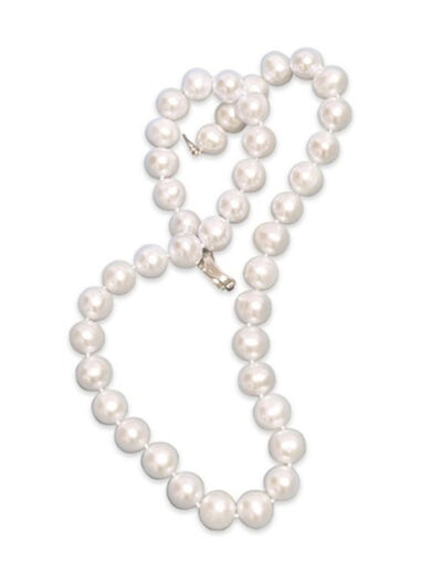Miaojufu Natural Freshwater Pearl Necklace Nearly Round White Mother's Day Gift for Mom and Mother-in-Law Fake One for Ten Cheongsam Retro 89mm White 43cm