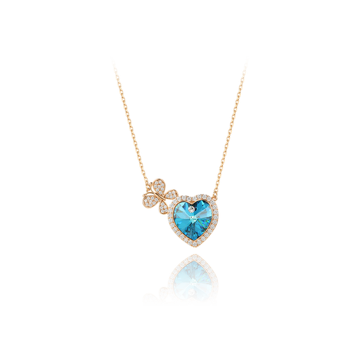 XUPING Xuping jewelry imitation crystal heart of the ocean necklace girls versatile daily birthday gift X000713657 heart of the ocean series about 40+5cm