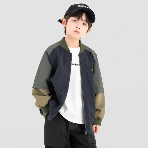 Duojia Boys Casual Jacket 2025 Spring and Autumn American Retro Baseball Uniform Top Children's Trendy Contrast Color Work Jacket