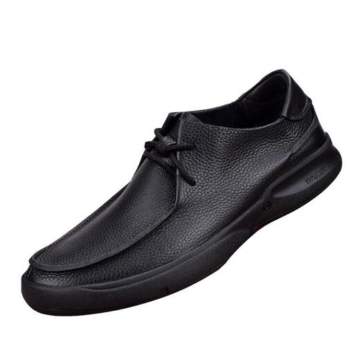 SaTCHI [the first choice for men with temperament] Single-layer leather shoes breathable soft leather business casual leather shoes men's genuine leather head layer cowhide black_9912 37_This shoe is one size larger