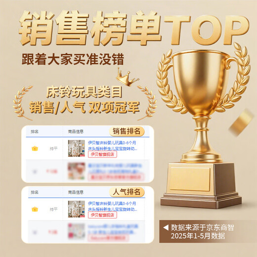 Ibezhi Bedbell Baby Toy 0-6 Months Bedside Rattle Newborn Baby Rotating Newborn Meeting Gift Pendant Gray-Remote Control-Bluetooth-Gift Box-Charging Set 0-3 Months 0-1 Years Old Bed Pendant Hanging Bell