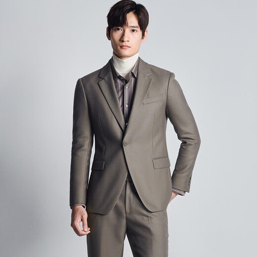 Annunciation Bird Suit Men's Autumn Men's Light Formal Suit Glossy Slim Version One Button Suit Pants Suit Men Light Apricot Twill 50 B(180/104) /Please note waist or trousers