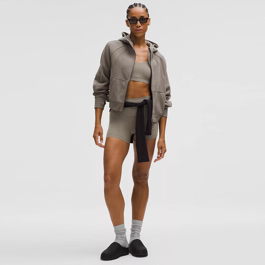 lululemon丨Scuba 女士超宽松款拉链连帽衫 LW3HTLS 暖褐灰 M /L