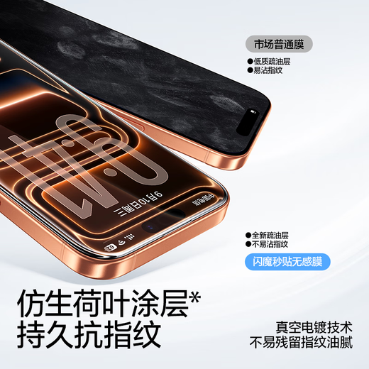 Flash Magic is suitable for Apple 17Pro anti-peeping tempered film iPhone17Pro mobile phone film, anti-peeping, dust-proof, anti-fall, anti-fingerprint, full screen coverage, dust-free compartment protective film