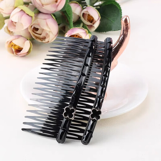 Tang Funi Internet celebrity bangs forehead broken hair hairpin organizer hairpin female head broken hair comb insert comb short hair management headdress medium black (2 pieces)