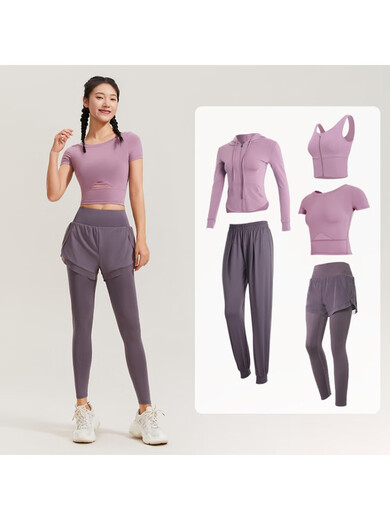 Vanstick Vanstick yoga clothing suit for women spring and summer running sports training clothing short-sleeved Pilates new style black (short-sleeved) three-piece set tc58816瓓XL