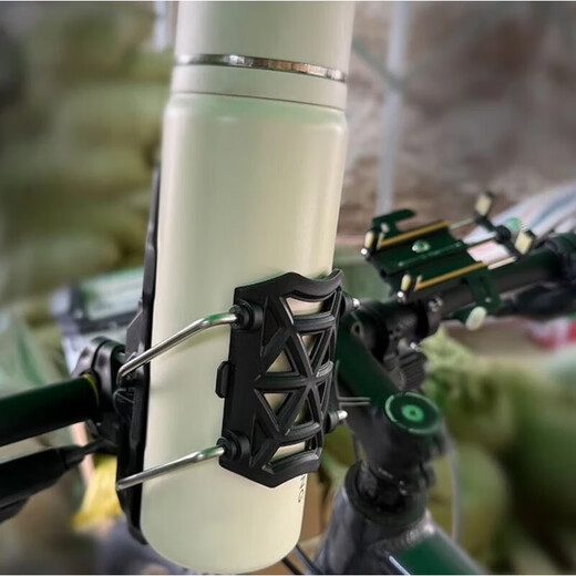 Congxiang motorcycle water cup holder bumper kettle cup holder electric vehicle bicycle water cup holder scooter water bottle beverage holder bumper modification accessories equipment thermal cup holder automatic adjustment water cup holder free tool - Dark Night Black