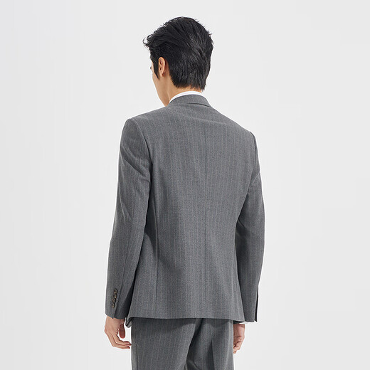 Lilang Shopping Mall Suit Men's Nine-Point Pants Version Business Striped Suit Autumn 2025 Wedding Suit Brown Gray (25QXF231SA) 185A