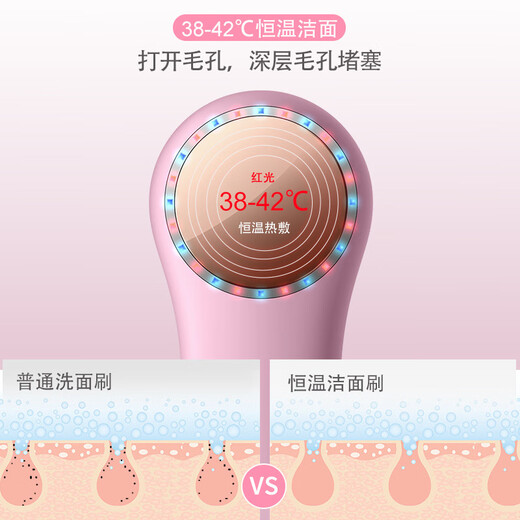 Xiaomijian German quality electric facial cleanser, efficient cleaning, ultrasonic high-frequency vibration facial cleanser, charging plus hot and cold compress device, semiconductor hot and cold cleaning pores and blackheads, gift for men and women, blue