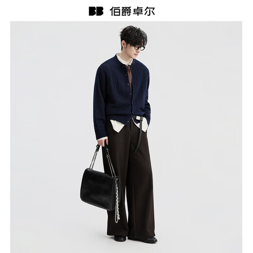 Piaget Zall Wool Jacquard Design Cardigan Sweater Men's 2025 Autumn and Winter New Sweater Men Y541552 Retro Brown L (175)