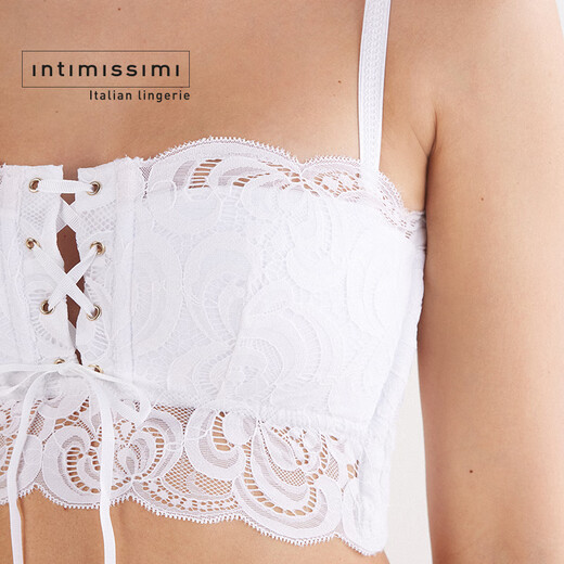 INTIMISSIMI fashion classic strap design retro lace tube top RIF2573 white-001 S
