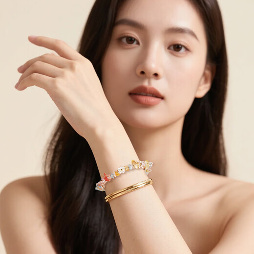 Chenshi Dopamine Colored Crystal Bracelet Gravel Bracelet String Niche Exquisite Women's Bracelet Comes with Certificate