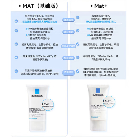 La Roche-Posay Mat whey acne purifying water and oil balancing lotion 40ml soothing and repairing imported men and women gifts