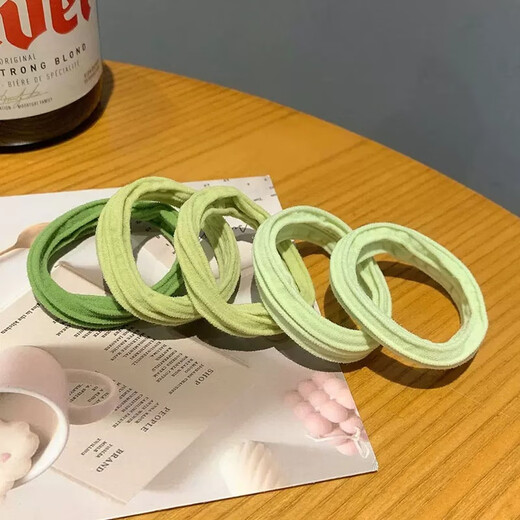 Hesiyu Seamless Matcha Green Hair Tie High Elasticity Rubber Band Hair Ins Headband Ponytail Thickened Matcha Green Mix and Match 10