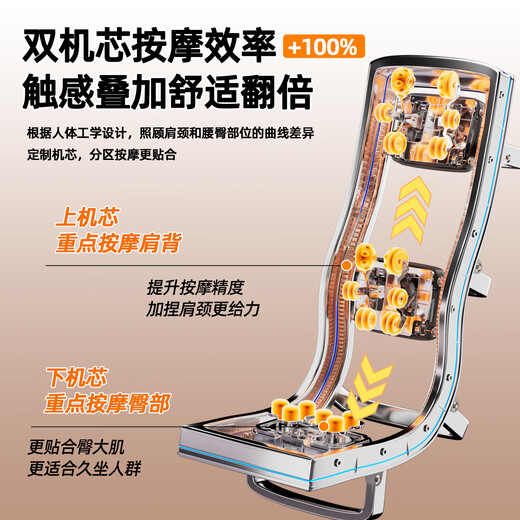 Oaks (AUX) massage chair home 6 heads + 6 heads space capsule 2025 new massage chair health full body massage sofa 4D movement kneading intelligent electric multi-function gift for parents Top version 6 heads + 6 heads double enjoyment 360 calf rub/grey