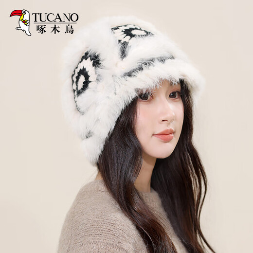 Woodpecker (TUCANO) fashionable versatile woolen hat for women with wool rabbit fur national trend lion hat fisherman hat temperament bucket hat covering basin hat