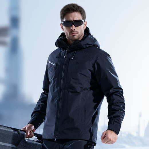 Dragon Ya II Hidden Flying Shark Down Three-in-One Jacket Commuting Comfortable Casual Jacket Sports Outdoor Windproof Jacket Extreme Night Black S 170/92A 120-140Jin Jin is equal to 0.5 kg