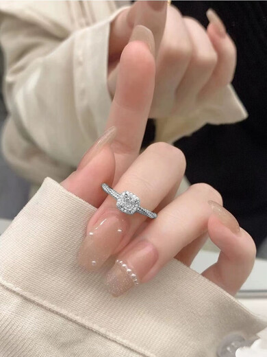9999 pure silver small sugar cube ring for women sterling silver zircon open adjustable ring high-end luxury light square diamond tail ring 999 sterling silver open small sugar cube diamond ring