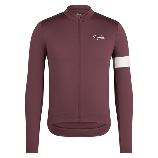 Rapha Autumn and Winter New Color Core Men's Core Thin Velvet Long Sleeve Warm Cycling Jersey Cycling Top Official Light Ruby Red - New Autumn and Winter Color for 25 Years S