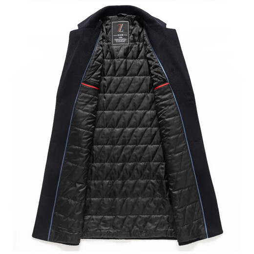 Romon Wollmantel für Herren Spring- und Herbst- und Winter mittelgroße Geschäfte lässig verdickte warme Wollgrabenschicht Marine [Frühlings- und Herbststil] XL /180 [Vorgeschlagen 140-150jin [Jin ist gleich 0,5 kg]]