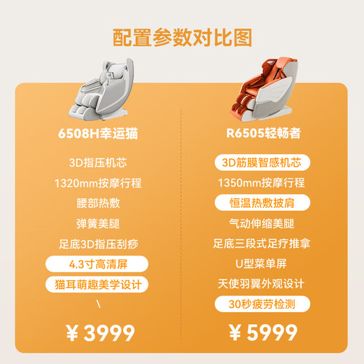 Honor Massage Chair Home Space Capsule Fully Automatic Kneading Full Body Massage Zero Gravity Electric Massage Sofa Elderly Gift Lucky Cat R6508H Sandalwood Brown