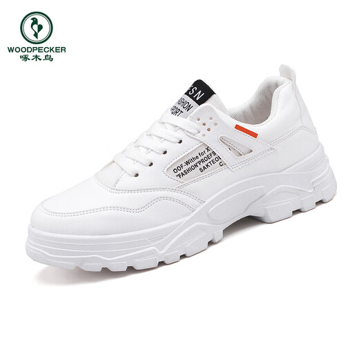 
Woodpecker 2025 autumn new casual sports shoes men's shoes heightening shoes white shoes dad shoes breathable little white shoes trendy winter HY1289 white 39