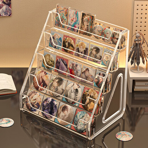 Fanshengyu Barchi desktop storage box acrylic 5-layer millet ladder display stand brand peripheral badge card storage rack Barchi storage box 5-layer