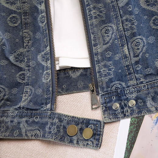 Sibaishe Round Neck Retro Long Sleeve Denim Jacket Women's 2025 Autumn New Fashion Washed Loose Top