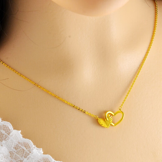 Yongsi clavicle chain plated with 18K gold Nordic gold love necklace gift non-fading ladies imitation gold light luxury original