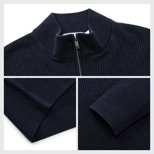 九牧王男士羊毛衫男【羊毛半高拉链领可机洗毛衫】25秋冬季亲肤毛衫男