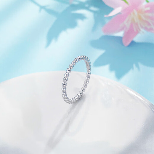 Beijing Gold Trading Center Co., Ltd. Platinum solid light bead ring, rolling ball hoop ring is more fashionable when stacked (Mid-Autumn Festival gift for mother and lover’s birthday, platinum solid light bead ring (approximately 3.12g)