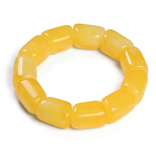 Yuze Baltic Chicken Oil Yellow Beeswax Bucket Beads Single Circle Bracelet Old Beeswax Amber Bucket Beads Special-shaped Bracelet for Boyfriend