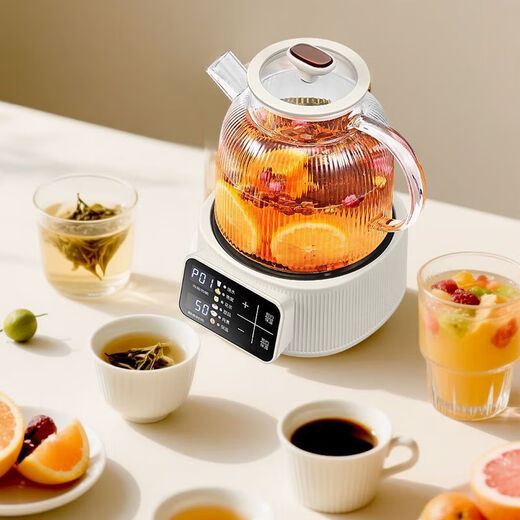 Household floral teapot all-glass constant temperature health kettle household multifunctional office boiling constant temperature thickened high borosilicate glass kettle floral teapot stew new 1.5L 1.5L touch temperature adjustment + intelligent appointment timer