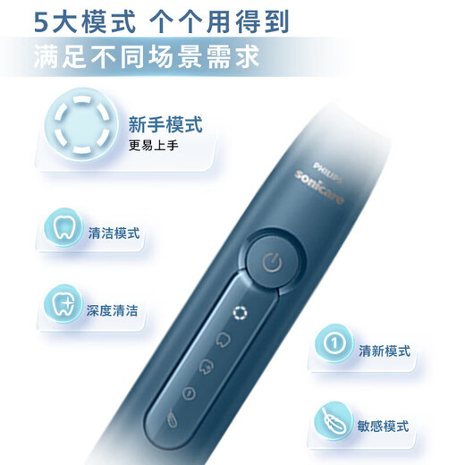 Philips (PHILIPS) Xiao Zhan recommends the electric toothbrush Diamond Series HX6730 upgraded official flagship authentic sonic cleaning plaque for parents, boyfriend and girlfriend birthday and New Year gift HX5161/05 crystal powder - with 2 brush heads
