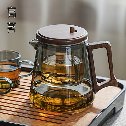 Gaoming (Gaoming) Glass Elegant Cup One-touch Tea Water Separation Filter Teapot Lazy Tea Maker Artifact Teacup Tea Set Water Dispensing in One Second One Pot 2 Cups