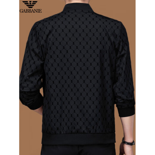 GABBANIE men's jacket spring and autumn new style middle-aged fashion high-end business casual stand collar jacket A-8821 black jacket regular M 165 recommended 90-110Jin Jin equals 0.5 kg