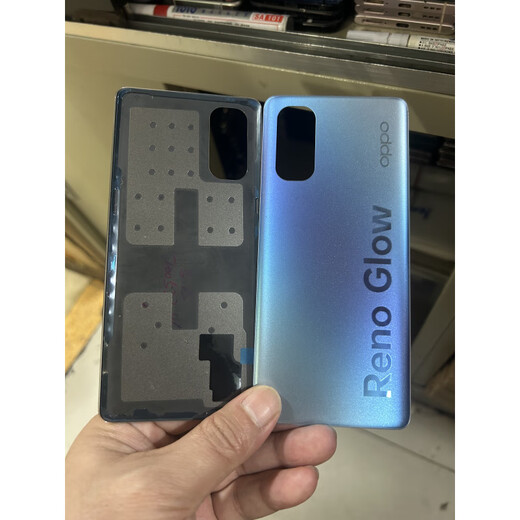 OPPO adapts to Reno4pro original disassembly back cover phone case glass back cover battery cover 98 new Reno4pro blue original back cover 98 new (with frame)