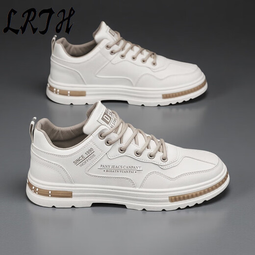 LRTH height-enhancing shoes for men in summer and autumn new leather trendy sports shoes for men comfort shoes breathable men's shoes invisible inner height increase beige (8cm in height) 40 [Mesh style needs to be heightened to contact customer service]